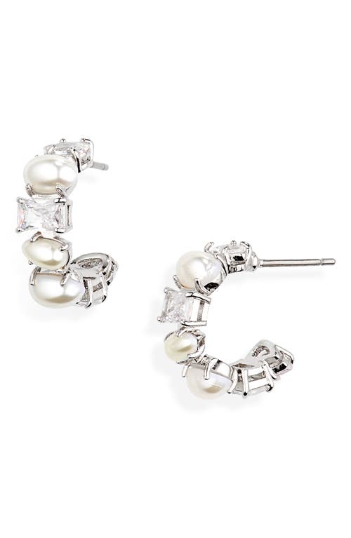 kate spade new york Candy Shop Huggie Hoop Earrings in Silver Multi