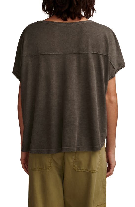 Shop Lucky Brand Braided Dolman Sleeve T-shirt In Raven