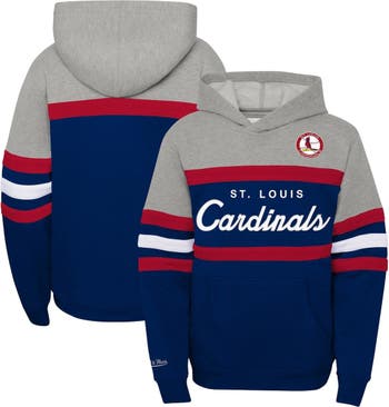 Mitchell & Ness Youth Mitchell & Ness Heather Gray/Navy St. Louis Cardinals  Cooperstown Collection Head Coach Pullover Hoodie