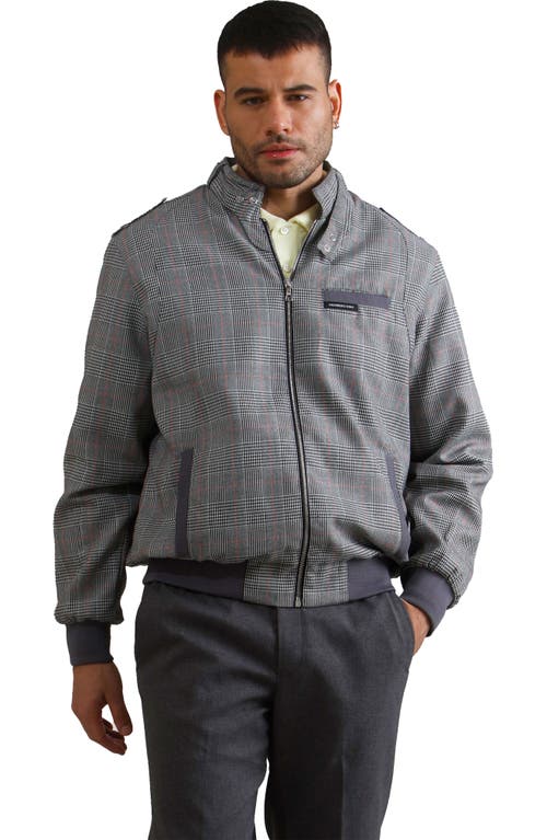 Shop Members Only Anderson Glen Plaid Iconic Racer Jacket In Grey Print