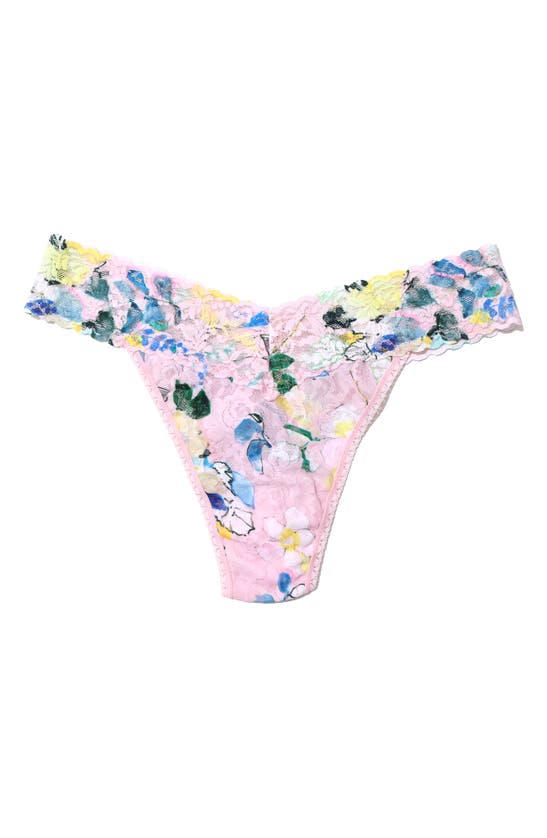 Hanky Panky Low-rise Printed Lace Thong Pr4911 In Cannes You Believe It