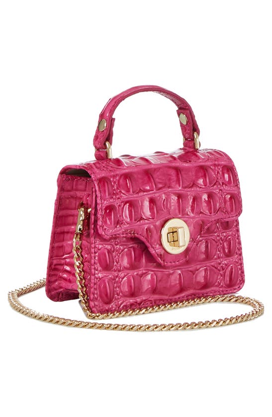 Shop Brahmin Arietta Croc Embossed Leather Top Handle Bag In Paradise Pink