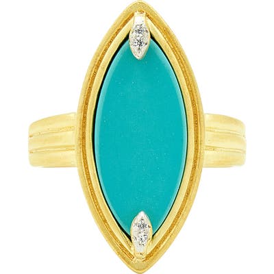 Freida Rothman Fleur Bloom Empire Turquoise Cocktail Ring