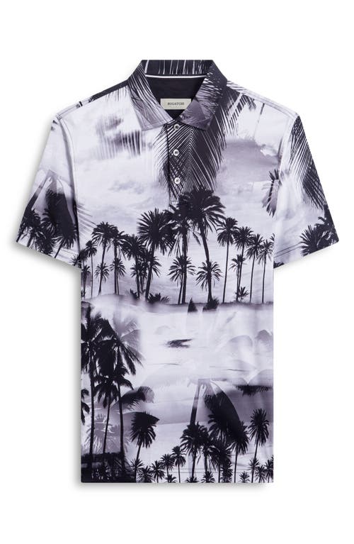 Shop Bugatchi Hendrix Digital Tropical Print Pima Cotton Polo In Black