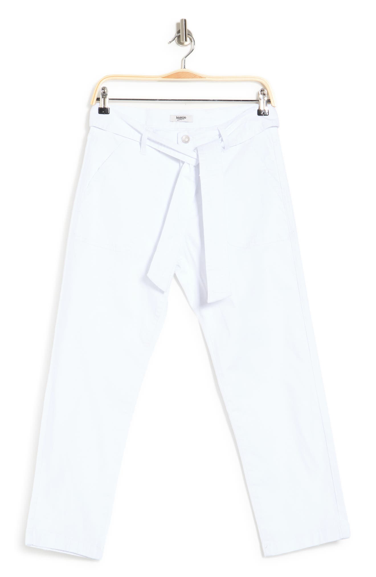 kensie High Rise Belted Pork Chop Pants 
