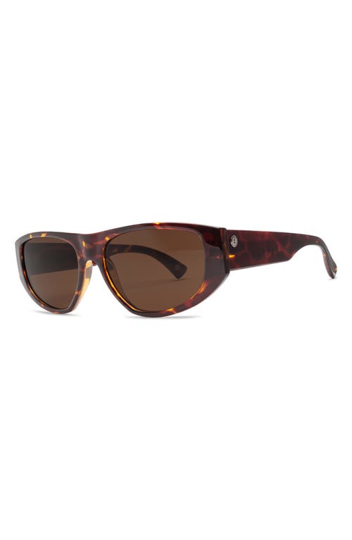 Shop Electric Stanton 45mm Polarized Cat Eye Sunglasses In Gloss Tort/bronze Polar