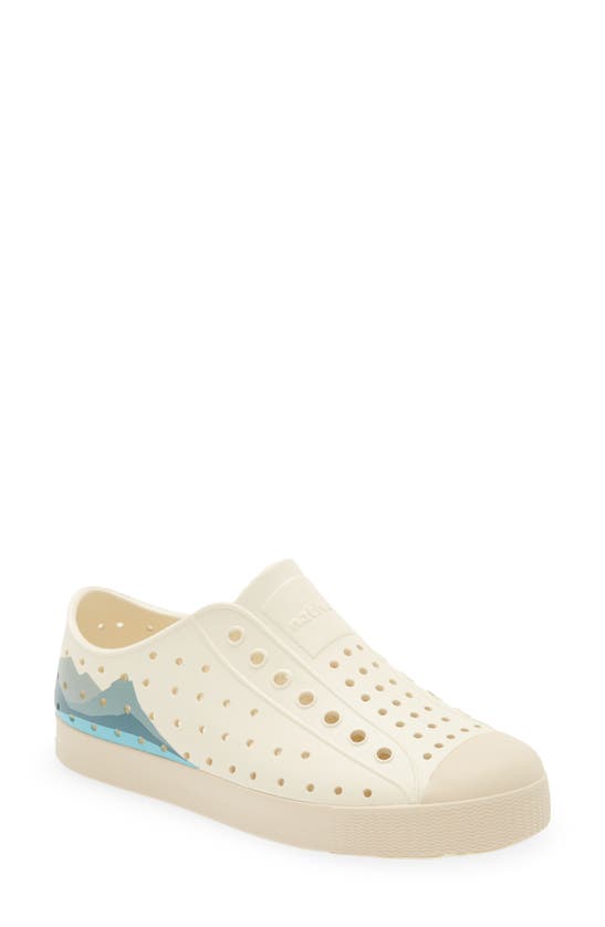 Native Shoes Kids' Jefferson Print Slip-on Sneaker In Bone White/ Soy Beige