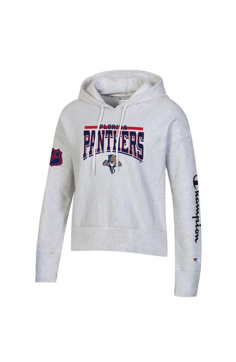 Champion Women's Champion Heathered Gray Florida Panthers Reverse Weave Pullover Hoodie, Alternate, color, 
