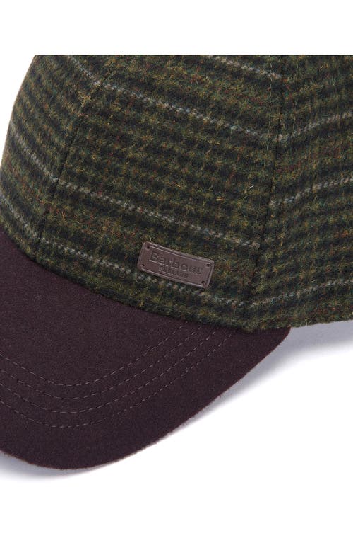 Shop Barbour Clyde Plaid Adjustable Tweed Baseball Cap In Brown/olive Plaid