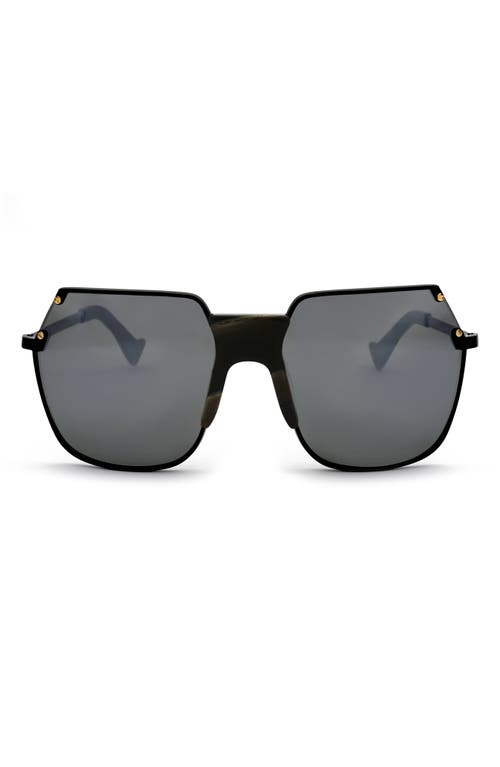 Rolst 61mm Oversize Square Sunglasses in Black/Silver