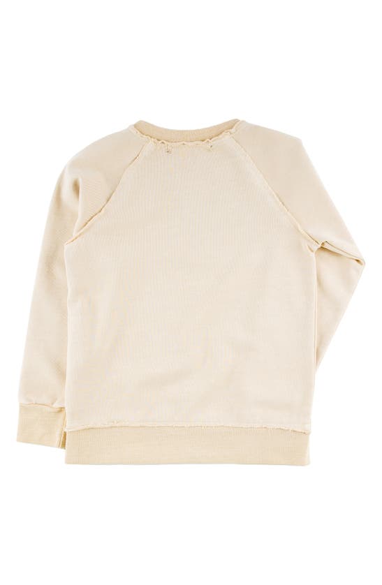 Shop Miki Miette Kids' Iggy Frayed Pullover In Oatmeal Beige