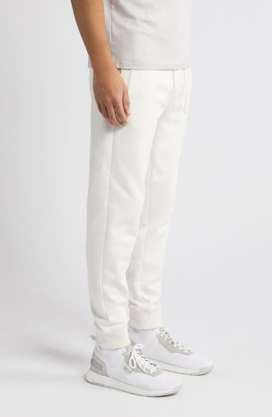 Hugo Boss Drochers Cotton French Terry Joggers In Open White