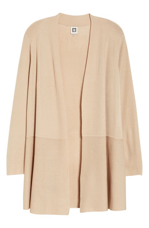 Shop Anne Klein Monterey Open Front Cardigan In Latte