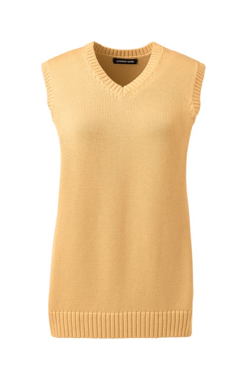 Shop Lands' End School Uniform  Cotton Modal Sweater Vest In Maize