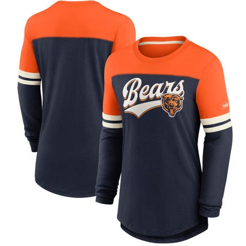 Nike Men's Chicago Bears Logo Long Sleeve Cotton Navy T-Shirt