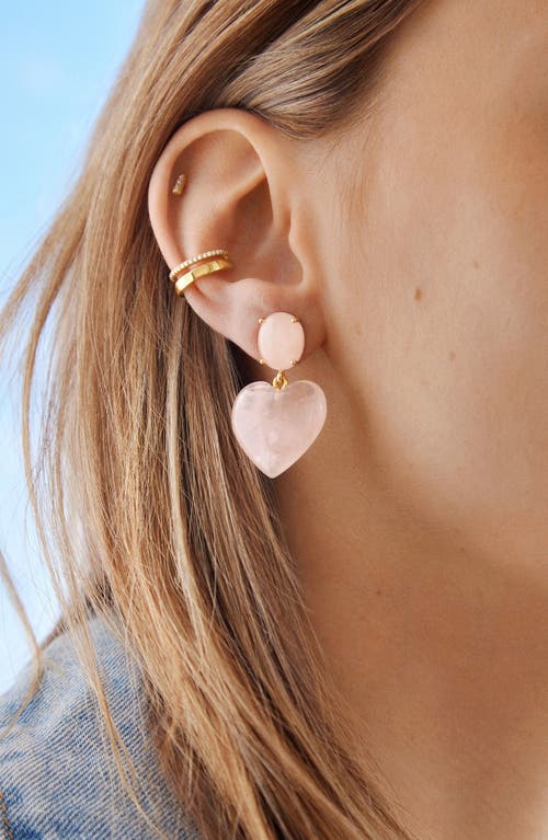 Shop Baublebar Juno Sheri Heart Drop Earrings In Pink