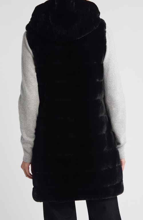 VIA SPIGA VIA SPIGA QUILTED FAUX FUR HOODED VEST