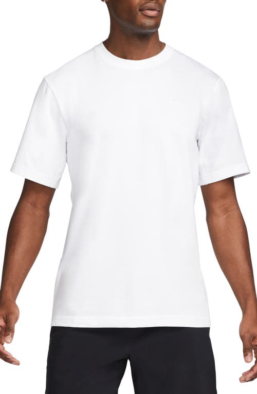 Nike Primary Training Dri-fit Short Sleeve T-shirt In White/white