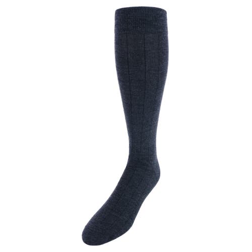 Shop Trafalgar Maxwell Over The Calf Cashmere Blend Socks In Charcoal