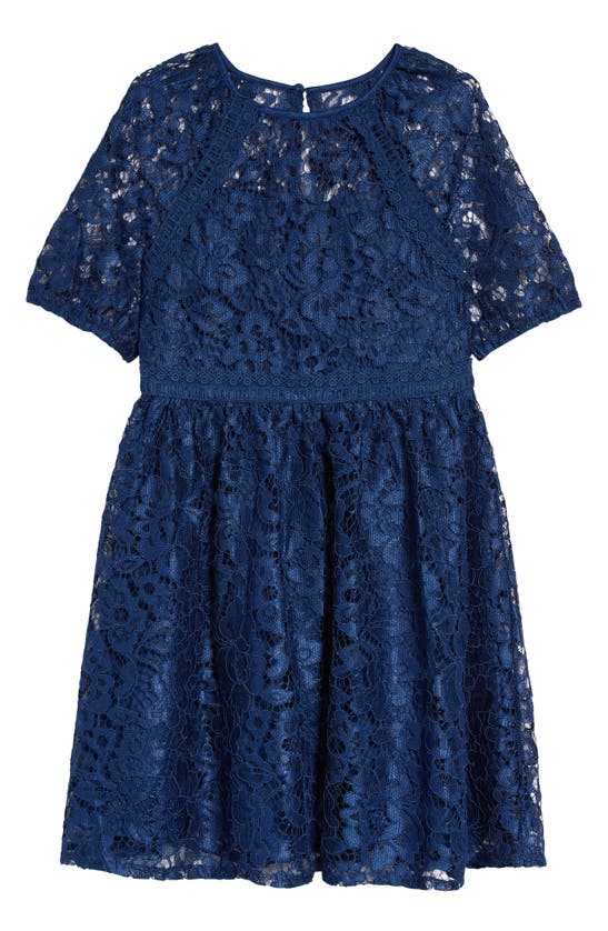 BLUSH BY US ANGELS BLUSH BY US ANGELS KIDS' PUFF SLEEVE LACE DRESS