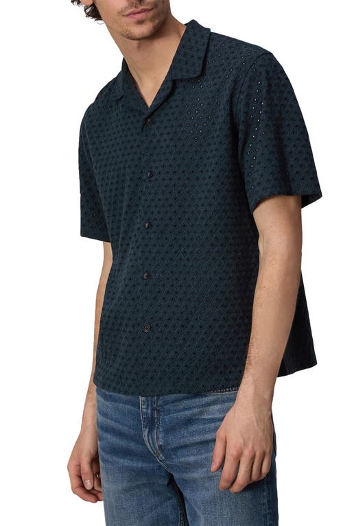 Rag & Bone Avery Open Weave Camp Shirt In Salute