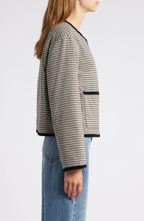 Rails Nota Minicheck Jacket In Ice Taupe Minicheck
