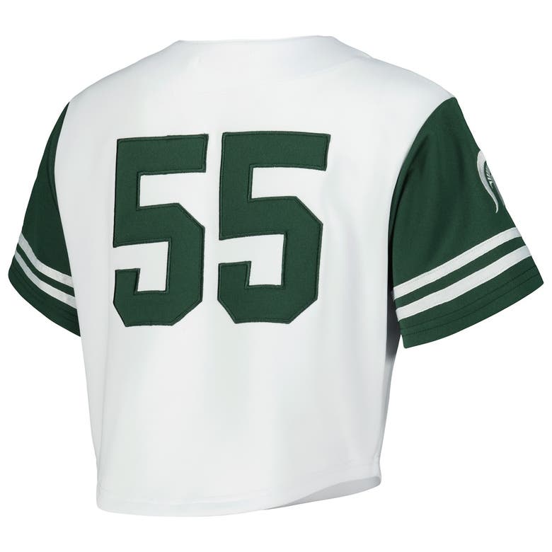 Shop Established & Co. White Michigan State Spartans Baseball Jersey Cropped T-shirt