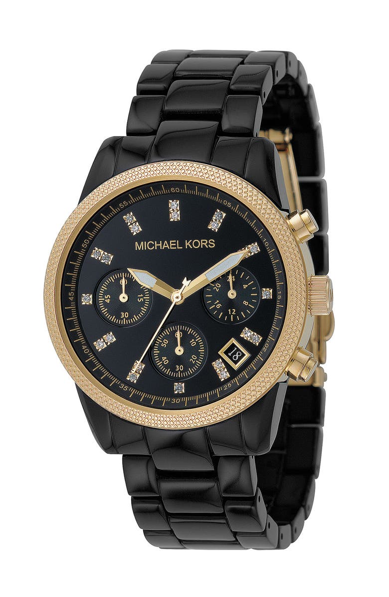 MICHAEL MICHAEL KORS Michael Kors 'The Ritz' Chronograph Bracelet Watch, 36mm, Main, color, 001
