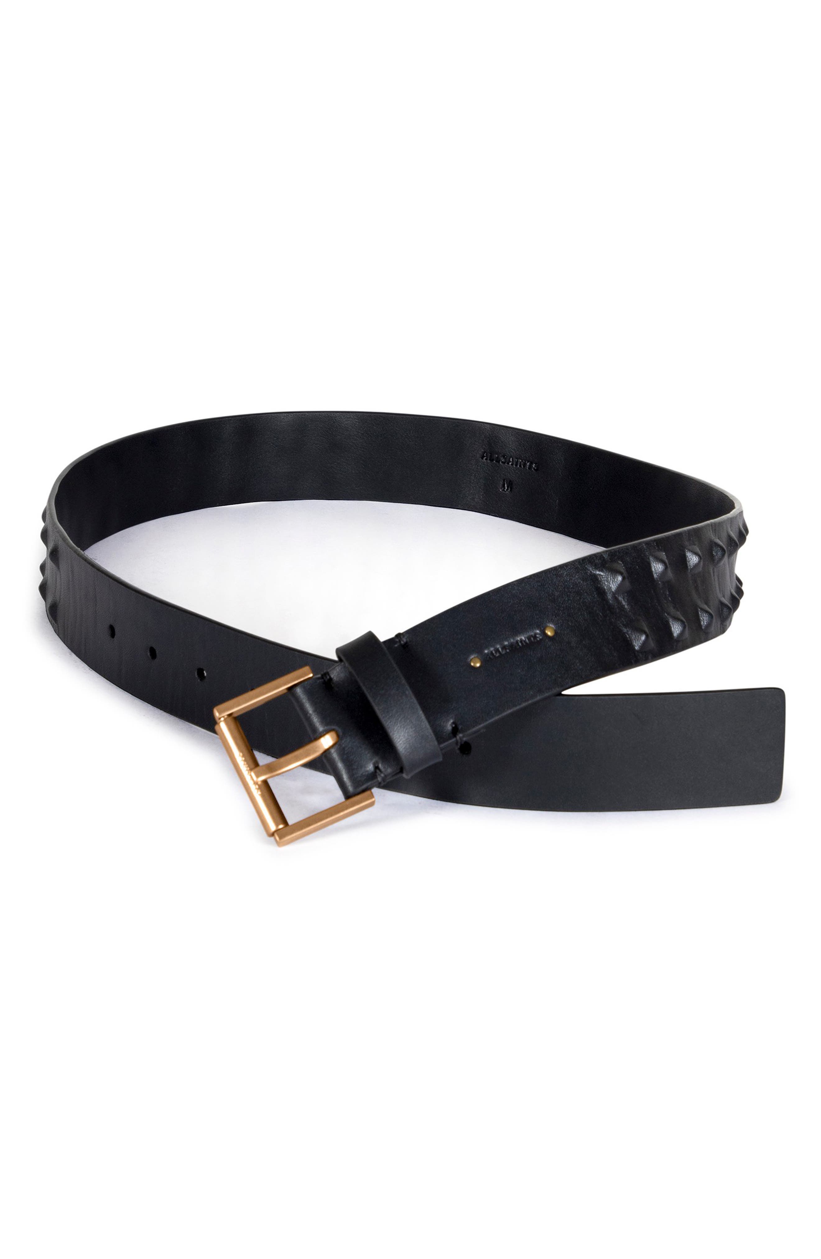 AllSaints Pyramid Leather Belt Nordstrom