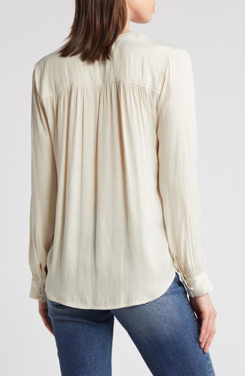 Shop Treasure & Bond Drapey Long Sleeve Top In Ivory Dove