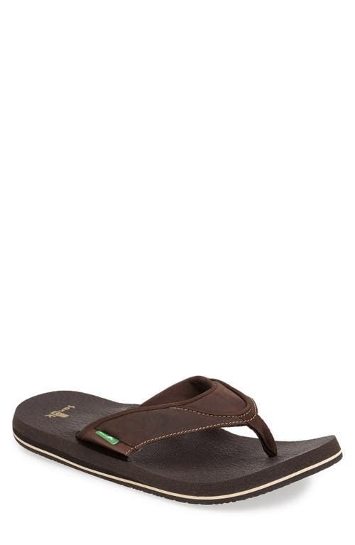 Sanuk 'Beer Cozy Primo' Flip Flop Brown at Nordstrom,