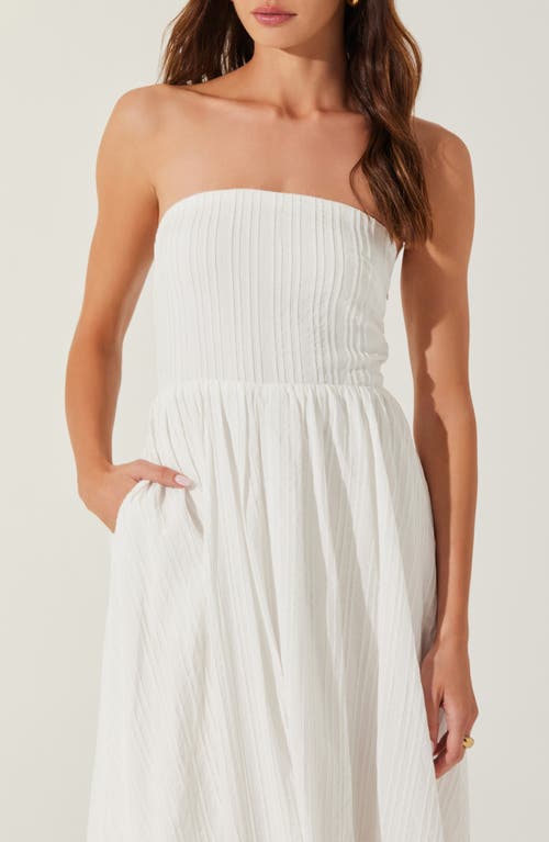 Shop Astr The Label Strapless Bubble Hem Dress In Cream