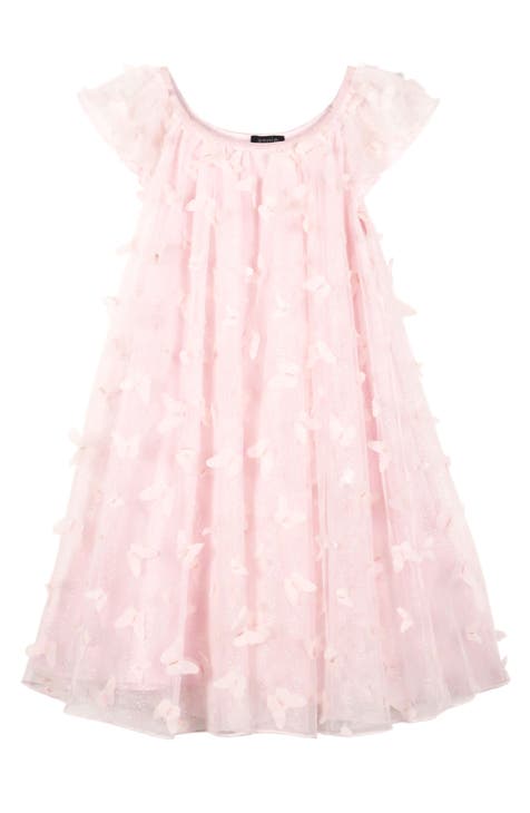 Kids' Foil Dot 3D Butterfly Appliqué Party Dress (Toddler, Little Kid & Big Kid)