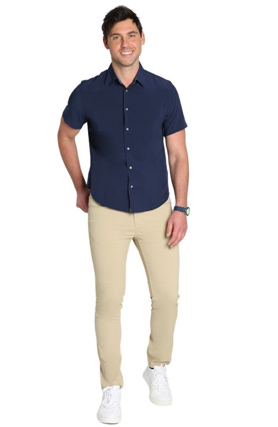 Jachs Gravity Short Sleeve Button-up Shirt In Navy