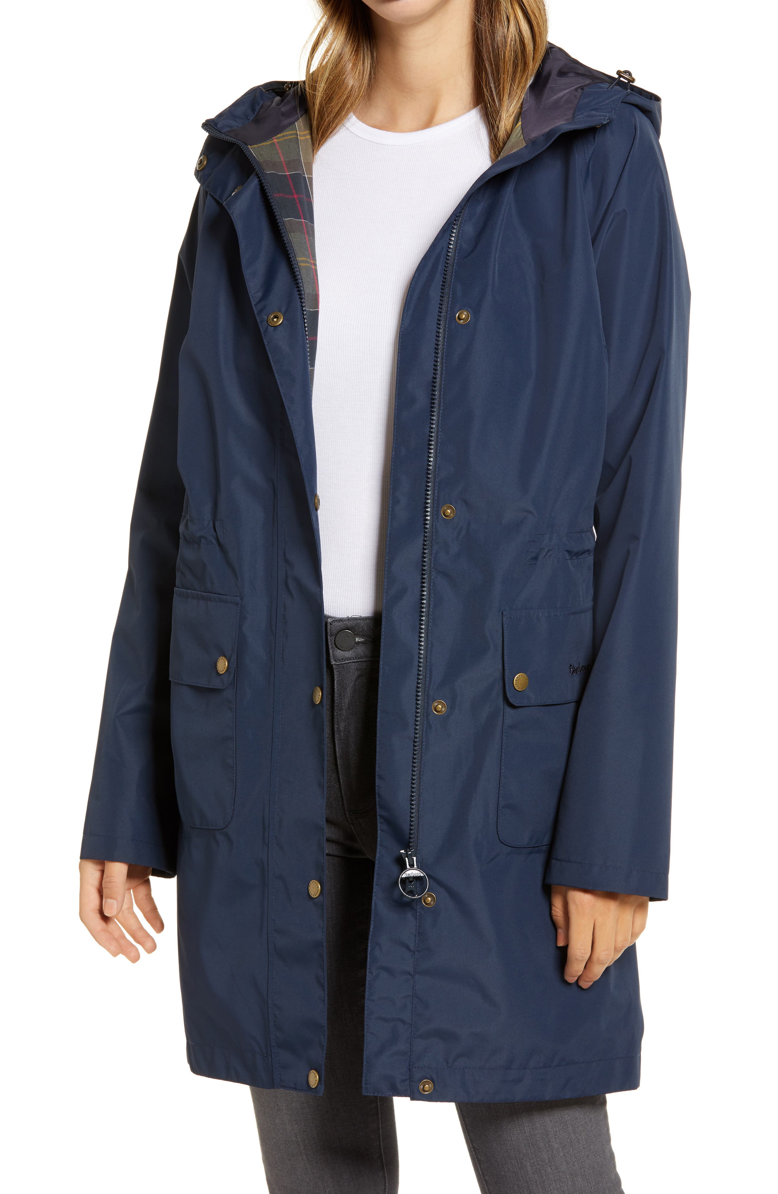 overcast waterproof raincoat with hood barbour