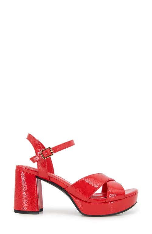 Reaction Kenneth Cole Reeva Ankle Strap Platform Sandal In Red