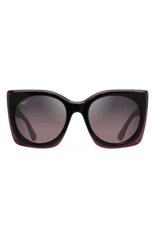 Maui Jim Pakalana 53mm Polarized Plus2 Cat Eye Sunglasses in Black Cherry/Raspberry at Nordstrom