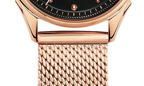 Shop Ted Baker London Luchiaa Mesh Strap Watch, 27mm In Rose Gold/black/rose Gold