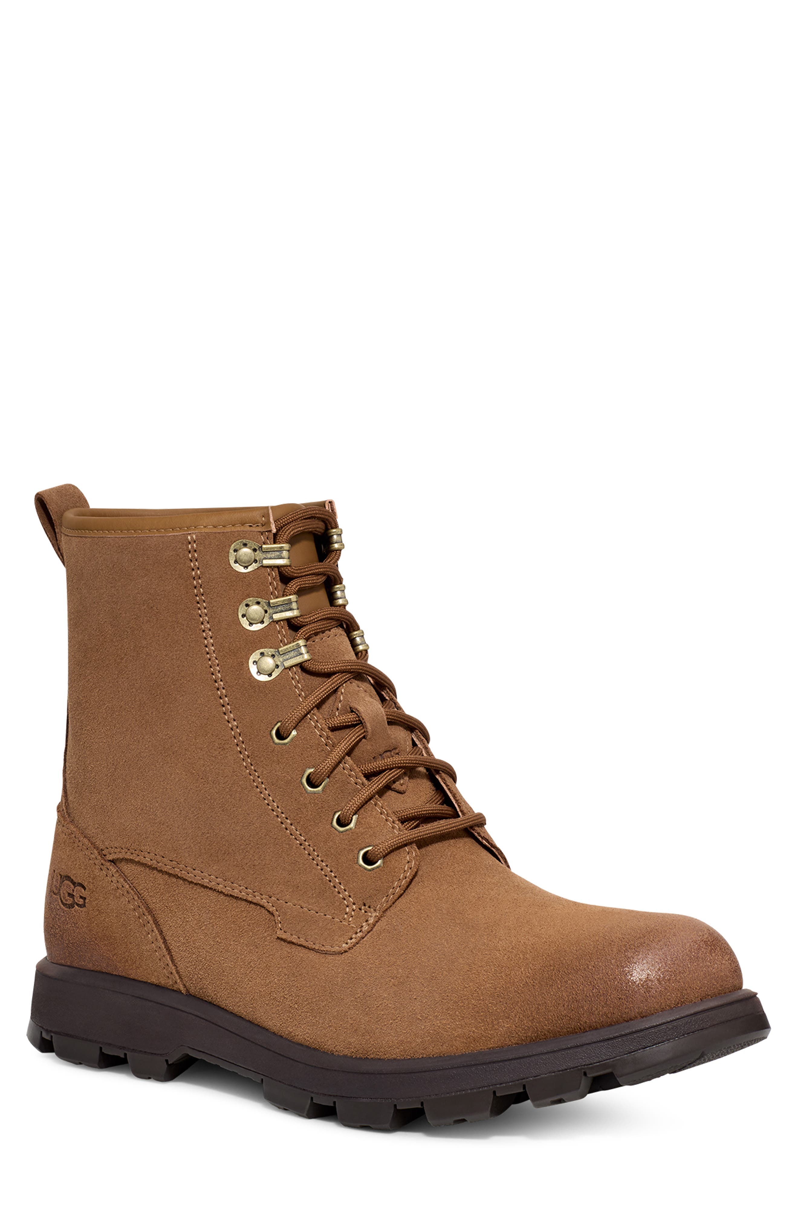 Vintage Boots- Winter Rain and Snow Boots History UGG Kirkson Waterproof Boot in Chestnut Suede at Nordstrom Rack Size 14 $79.97 AT vintagedancer.com