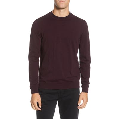 Boss Gaveno Regular Fit Virgin Wool Sweater, Burgundy