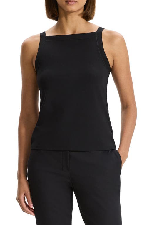 Theory Square Neck Knit Tank Black at Nordstrom,