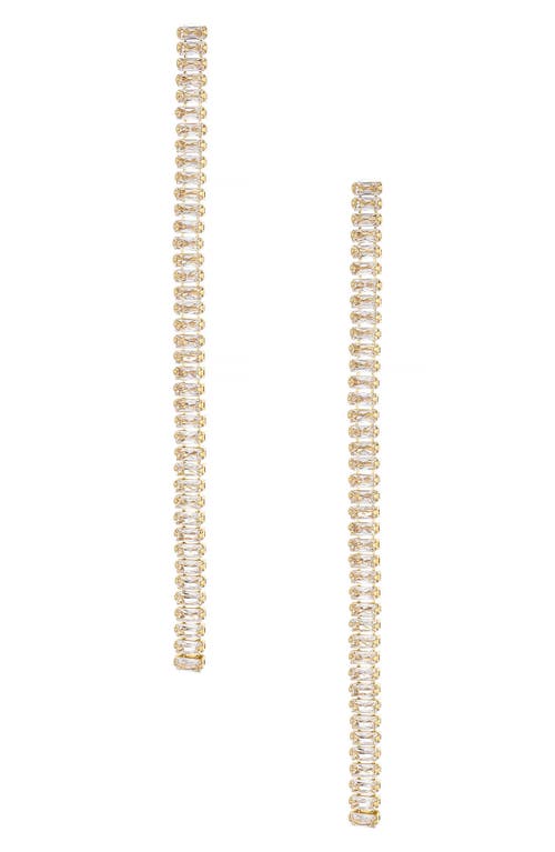 Ettika Baguette Cubic Zirconia Linear Drop Earrings in Gold at Nordstrom