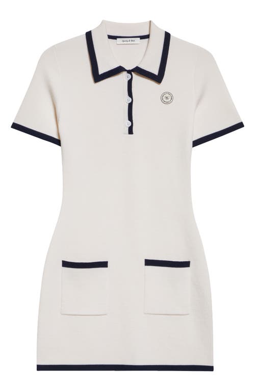 Shop Sporty And Rich Sporty & Rich Hilary Merino Wool Polo Minidress In Off White