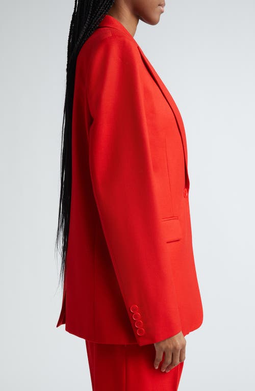 Shop Stella Mccartney Oversize Wool Gabardine Blazer In Lipstick Red