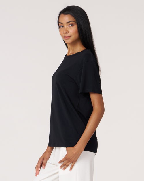 Shop Rebody Active Rebody Essentials Oversized Short Sleeve Top In Black