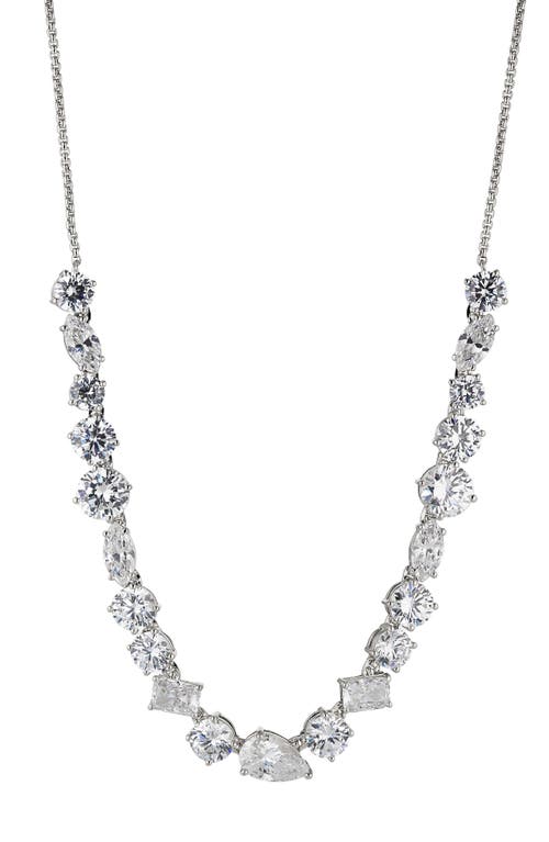 Nadri Large Cubic Zirconia Frontal Necklace in Rhodium at Nordstrom