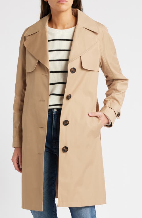 Shop Via Spiga Water Resistant Cotton Blend Trench Coat In Camel