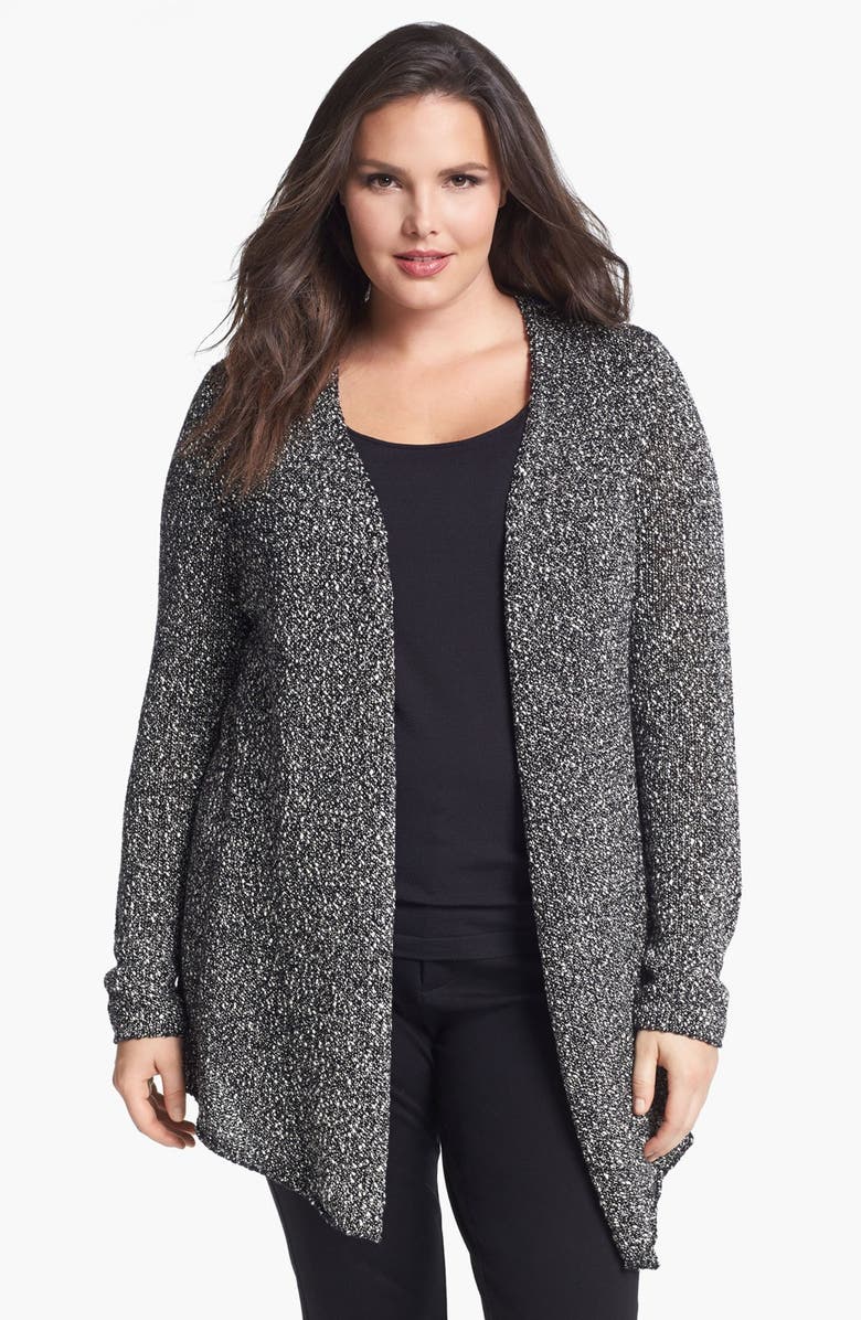 Eileen Fisher Wrapped Cotton Nubble Cardigan (Plus Size) | Nordstrom