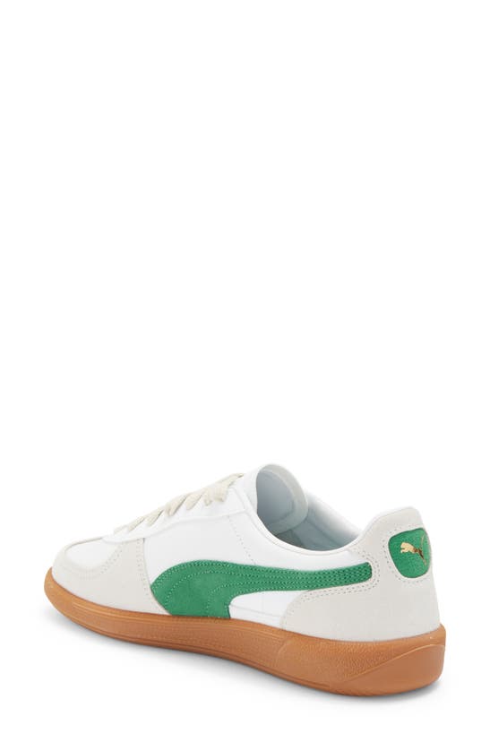 Shop Puma Palermo Leather Sneaker In  White-vapor Gray-green