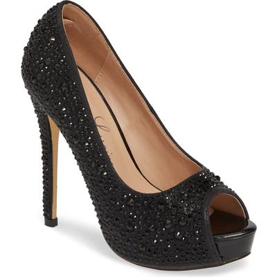 Lauren Lorraine Candy 6 Open Toe Pump, Black
